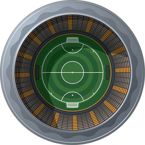 Evolution du football, Stade de football, Champ du futur, Illustration créative vectorielle — Image vectorielle