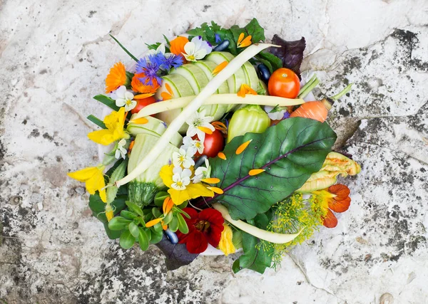 Fresh Organic Vegetables Stone Background Healthy Food Vegetarian Eating Fresh — Stock Photo, Image