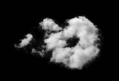 Siyah arkaplanda beyaz bulutlar izole