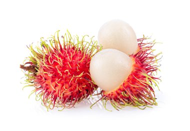 Rambutan tatlı lezzetli meyve beyaz arka planda izole. 