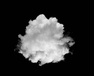 Siyah arkaplanda beyaz bulutlar veya duman izole edilmiş