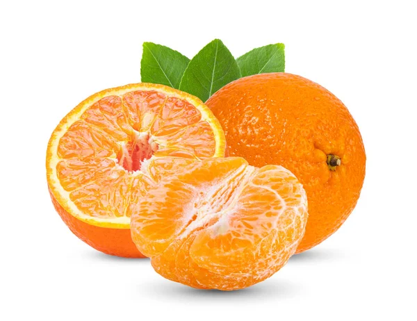 Mandarin Mandarin Citrusfélék Fehér Alapon Izolálva — Stock Fotó