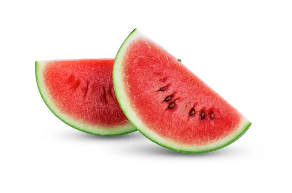 Gesneden Van Watermeloen Geïsoleerd Witte Achtergrond — Stockfoto