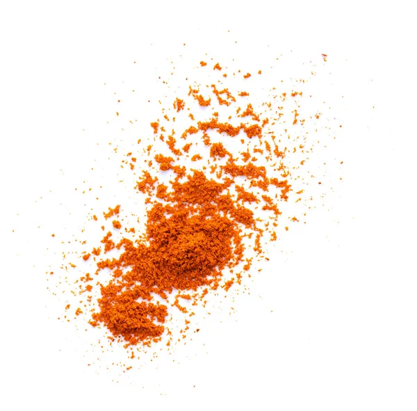 Crushed Red Chili Pepper Isolated White Background Top View — Stock Photo, Image