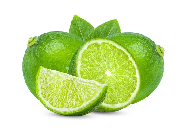 Lime Leaf Isolated White Background — Stock Photo, Image