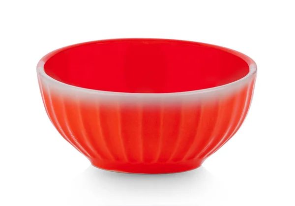 Red Bowl Isolated White Background Stock Picture