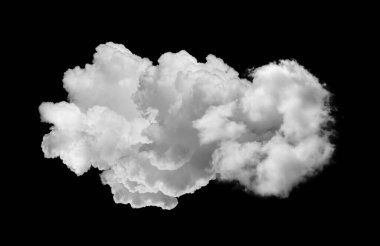 Siyah arkaplanda beyaz bulutlar izole