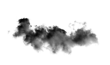 Beyaz zemin üzerinde siyah bulutlar izole