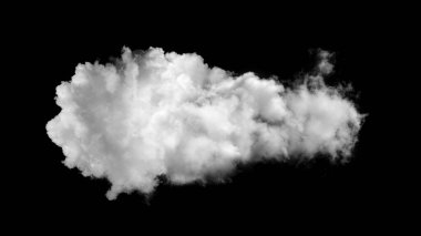 Siyah arkaplanda beyaz bulutlar izole