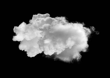 Siyah arkaplanda beyaz bulutlar izole