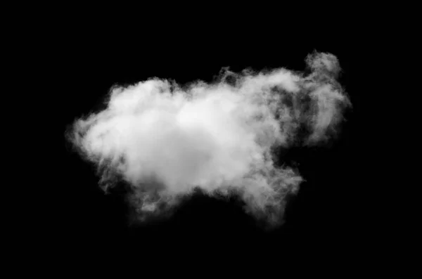 白云或在黑色背景下隔绝的烟雾 — 图库照片