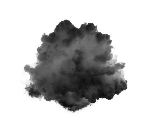 白い背景に隔離された黒い煙 — ストック写真