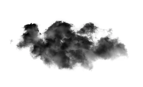 Fumaça Preta Nuvens Isoladas Fundo Preto — Fotografia de Stock
