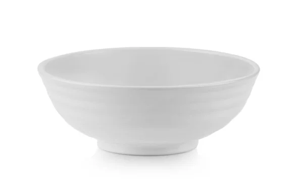 Biała Ceramiczna Miska Izolowana Białym Tle — Zdjęcie stockowe