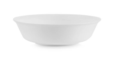 Beyaz arka planda boş beyaz kase izole