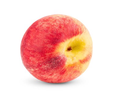 Olgun şeftali meyvesi beyaz arkaplanda izole