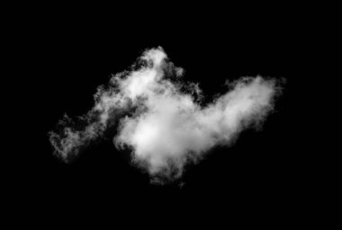 Siyah arkaplanda beyaz bulutlar izole