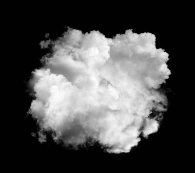 Siyah arkaplanda beyaz bulutlar izole