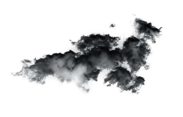 Siyah Duman Bulutları Beyaz Arkaplanda Izole — Stok fotoğraf