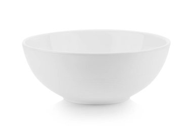 Beyaz arka planda izole edilmiş beyaz kase