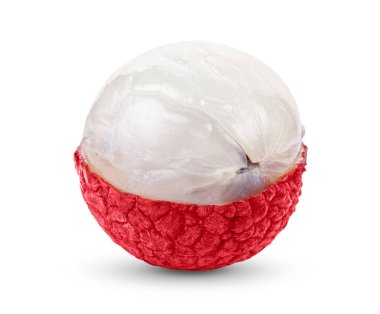 Lychee beyaz arkaplanda izole edildi