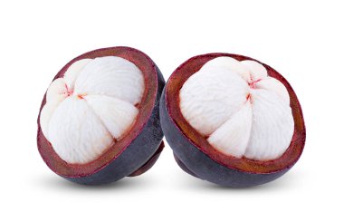 Mangosteen beyaz arka planda izole