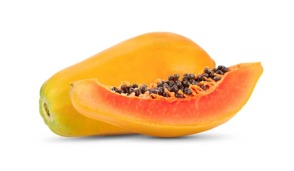 Papaya Elszigetelt Fehér Háttér — Stock Fotó