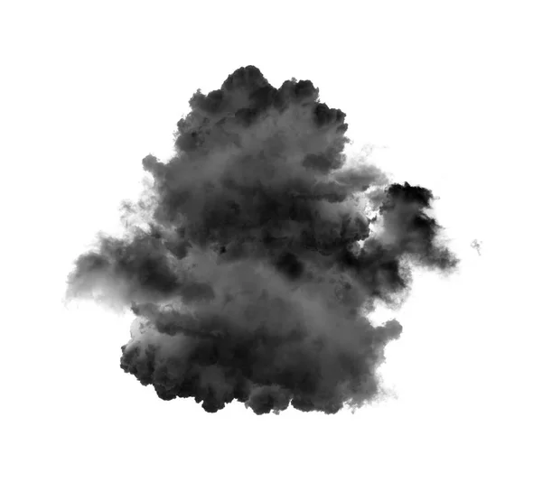 Nuvens Negras Fumaça Isolada Fundo Branco — Fotografia de Stock