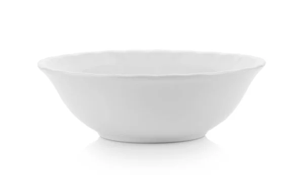 Empty White Bowl White Background — Stock Photo, Image