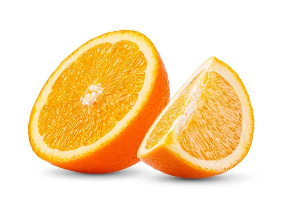 Ωρίμανση Των Μισών Πορτοκαλιών Εσπεριδοειδών Που Απομονώνονται Λευκό Φόντο Πλήρες — Φωτογραφία Αρχείου