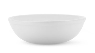 Beyaz arkaplanda boş beyaz kase