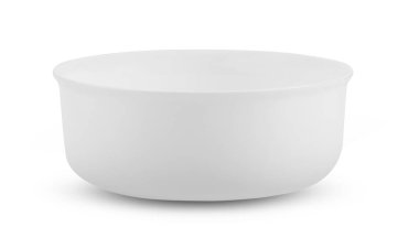 Beyaz arka planda boş beyaz kase izole