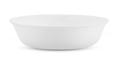 Beyaz arka planda boş beyaz kase izole