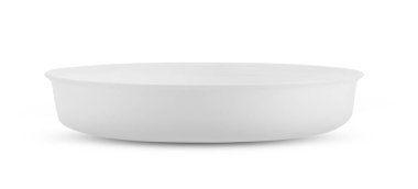 Beyaz arka planda boş beyaz kase izole