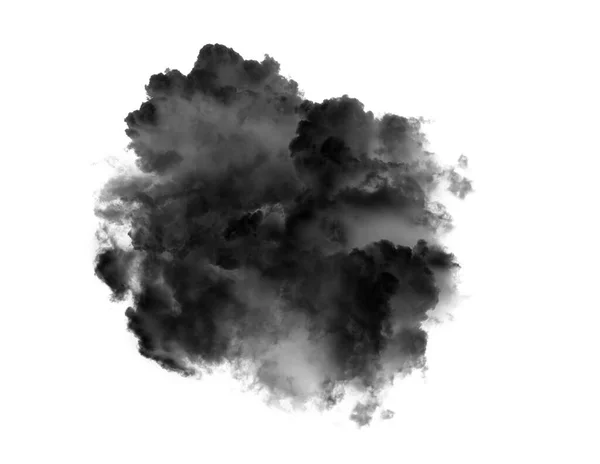 Beyaz Arkaplanda Siyah Bulut Veya Duman Izole — Stok fotoğraf