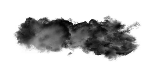 Czarne Chmury Lub Dym Izolowany Białym Tle — Zdjęcie stockowe
