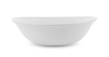 Beyaz arkaplanda boş beyaz kase