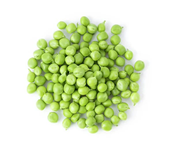 Green Peas Isolated White Background Top View — Stock Photo, Image