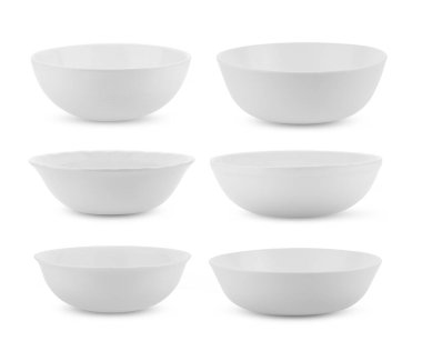 Beyaz arka planda izole edilmiş beyaz kase