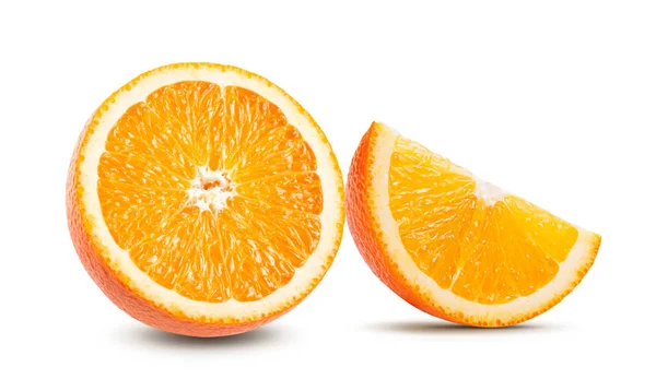 Orange Fruit Slice Isolate White Background — Stock Photo, Image