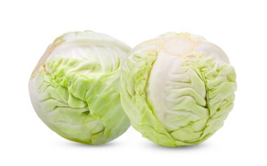 Beyaz arka planda izole edilmiş taze lahana