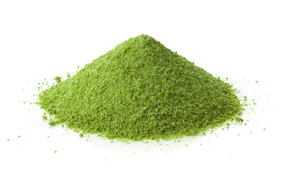 Instant Matcha Grüner Tee Auf Weißem Hintergrund — Stockfoto