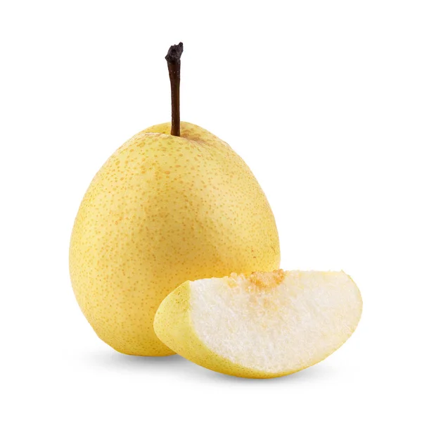 Fruta Pera Amarilla Aislada Sobre Fondo Blanco —  Fotos de Stock