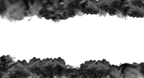 black clouds or smoke isolated on white background