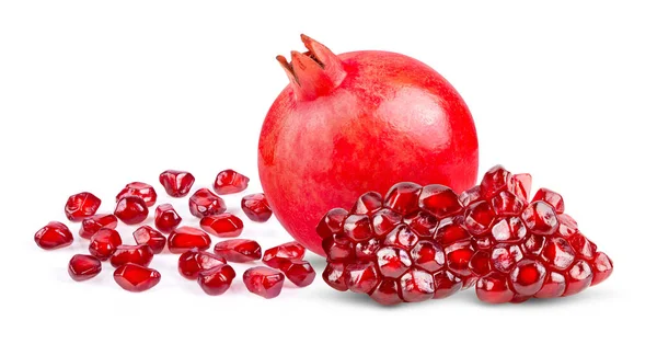 Pomegranate Isolated White Background Full Depth Field — Stock Photo, Image