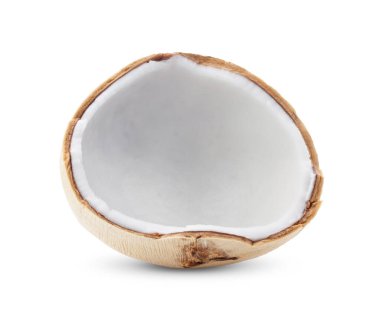  Beyaz arka planda izole edilmiş genç hindistan cevizi. Tam alan derinliği