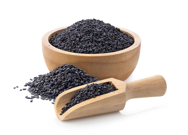 black sesame isolated on white background