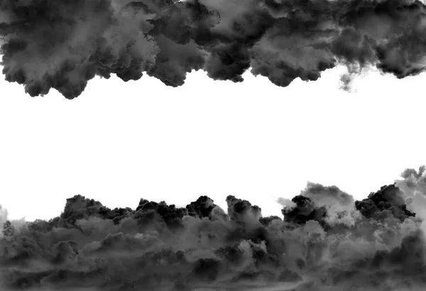Beyaz Zemin Üzerinde Siyah Bulutlar Izole — Stok fotoğraf