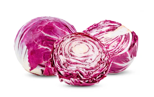 Radicchio Roter Salat Isoliert Auf Weißem Hintergrund — Stockfoto