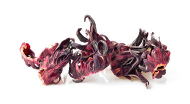 kuru roselle hibiscus beyaz arkaplanda izole edilmiş tam derinlik alan